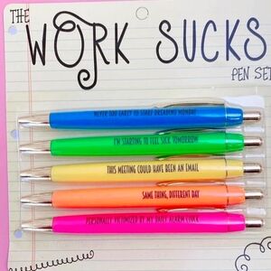 Funny - Work Sucks Pen Set